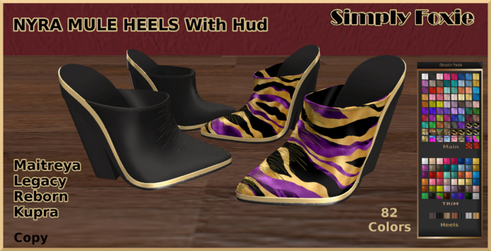 NYRA MULE HEELS With Hud (Boxed)