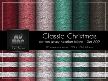 AD HOC - CLASSIC CHRISTMAS - Set A09 - Cotton Jersey Heather Fabric (solids & stripes)