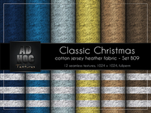 AD HOC - CLASSIC CHRISTMAS - Set B09 - Cotton Jersey Heather Fabric (solids & stripes)
