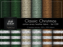 AD HOC - CLASSIC CHRISTMAS - Set C09 - Cotton Jersey Heather Fabric (solids & stripes)