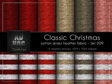 AD HOC - CLASSIC CHRISTMAS - Set D09 - Cotton Jersey Heather Fabric (solids & stripes)