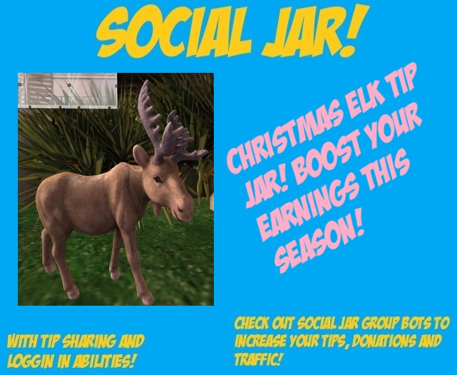 SocialJar Christmas Elk Tip Jar