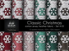 AD HOC - CLASSIC CHRISTMAS - Set A10 - Cotton Jersey Heather Fabric (snowflakes)