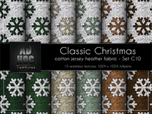AD HOC - CLASSIC CHRISTMAS - Set C10 - Cotton Jersey Heather Fabric (snowflakes)