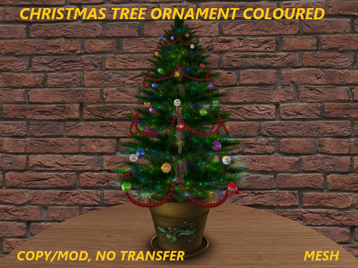 CHRISTMAS TREE ORNAMENT COLOURED