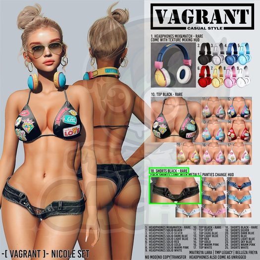 18 -[ vagrant ]- Nicole Shorts - Black - RARE