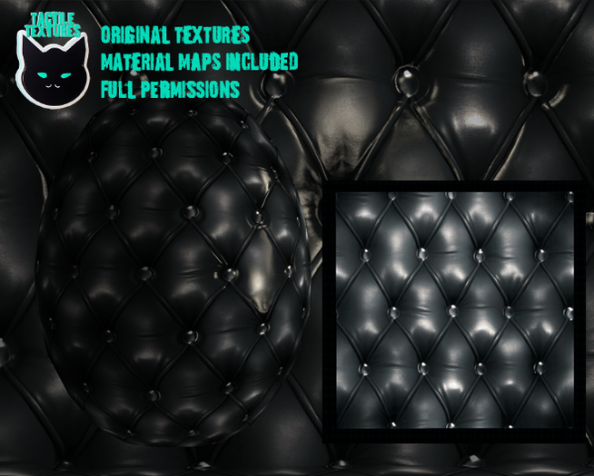 ::T:: Materials Texture: Tufted Leather Dark 1d (black)