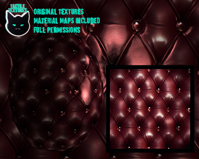 ::T:: Materials Texture: Tufted Leather Dark 1b (blood)