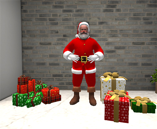 Santa Claus with gift boxes