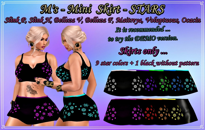 M's - Mini  Skirt - STARS