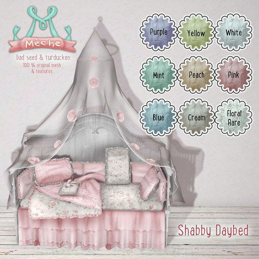 {Meche} Shabby Daybed ~ Peach