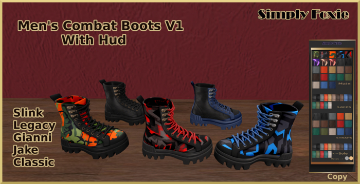Men's Combat Boots With Hud (Boxed)