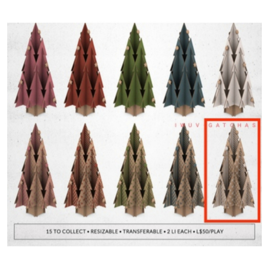 [Commoner] Cardboard Christmas Tree / Patterned (White)