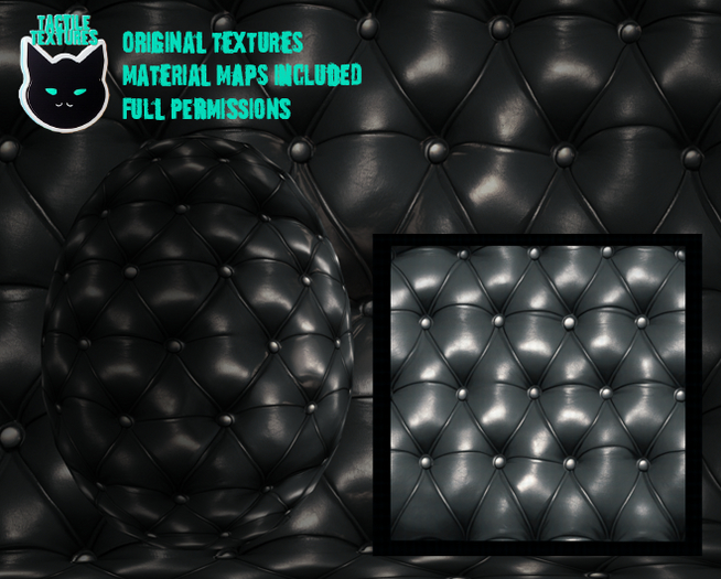 ::T:: Materials Texture:Tufted Leather Dark 2d (black) 