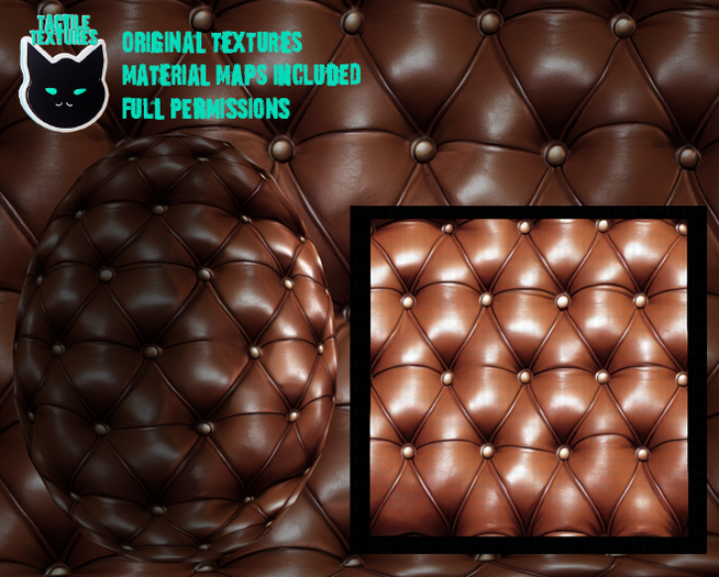 ::T:: Materials Texture: Tufted Leather Natural 2h (bourbon) 