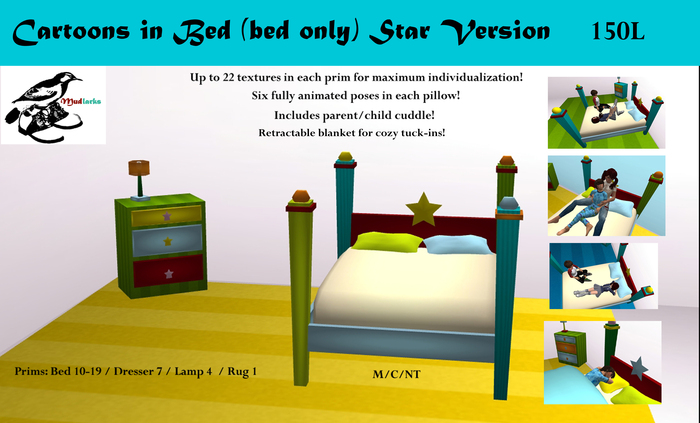 Mudlarks Cartoons in Bed - Star - Animated Poses