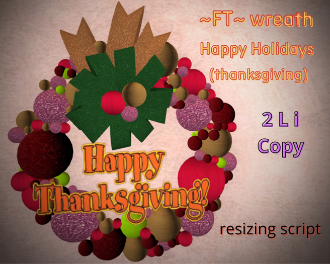 ~FT~ wreath Happy Holidays (thanksgiving) 
