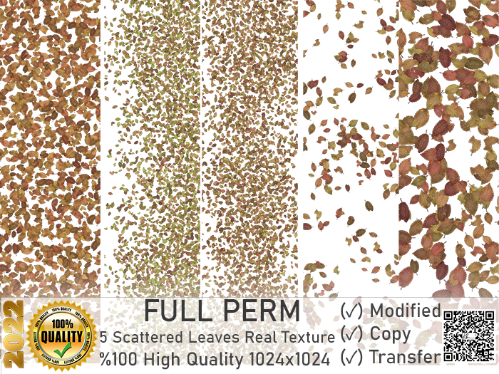 -Kb- 5 Scattered Leaves Real Texture BOX