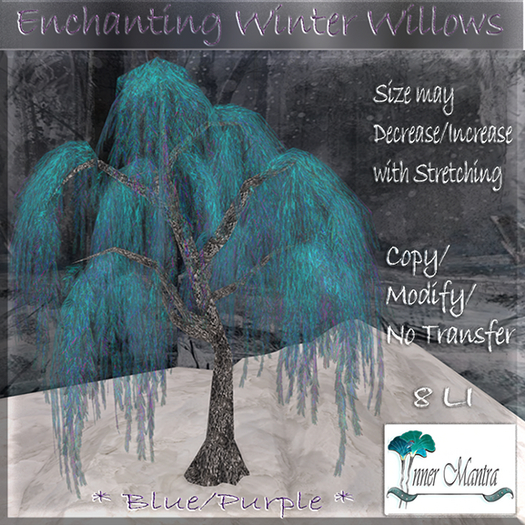+Inner mantra+  Enchanting Winter Willows - Blue/Purple