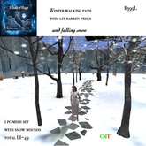 WINTER WALKING PATH LIT TREES & SNOW-BOX LI=49
