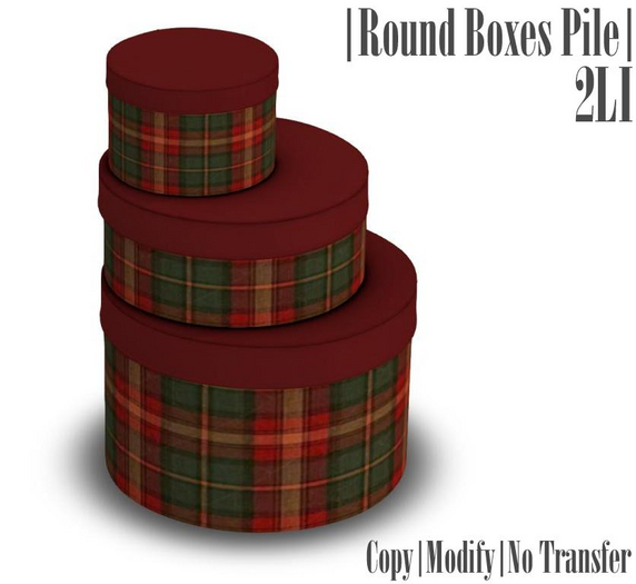 || When I'm Bored || Round Boxes Pile || 2LI || Red Plaid