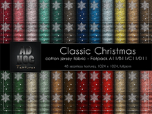 AD HOC - CLASSIC CHRISTMAS - Fatpack A11-B11-C11-D11 - Cotton Jersey Heather Fabric (snowflakes, dots & stripes)