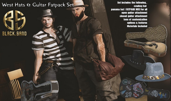 Black . Sand ▶CORDEWA Fatpack West Hats & Guitar Add On Set◀