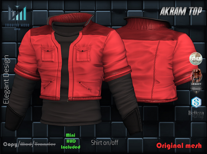 Akram Top -Red- Aesthetic, Davis, Gianni, Jake, Legacy M, Kario, Slink -Imagine-