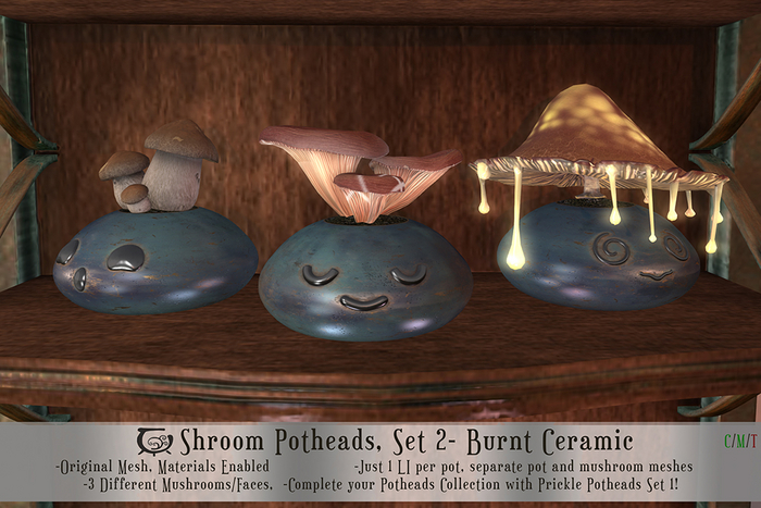 [CC] Shroom Potheads, Set2 - Burnt Ceramic