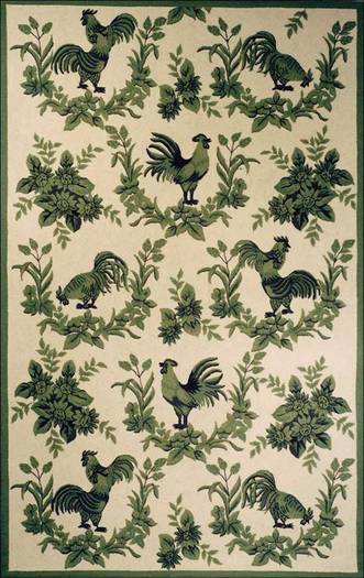 SO Rugs Country Collection - Roosters in Grey