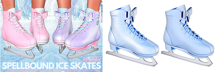 Spoiled - Spellbound Ice Skates Whimsy Blue *Updated* for LaraX,Reborn,Erika,GenX & More