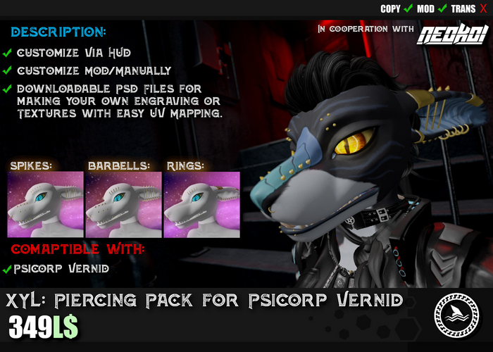 XYL: Piercing Set for PsiCorp Vernid