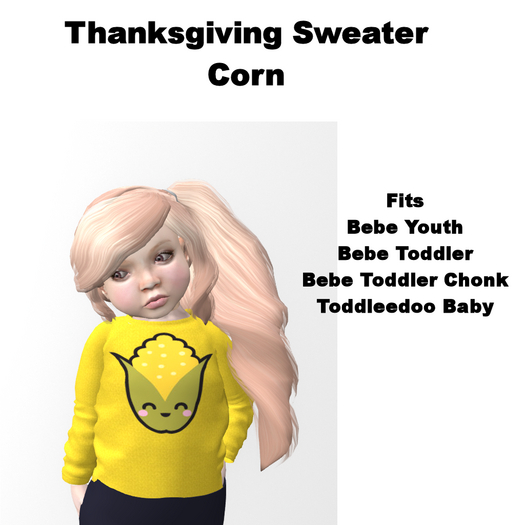 Thanksiving Kids Sweaters Corn