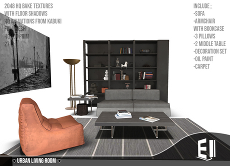 Second Life Marketplace - Urban Living Room Set Erfe Design PACK