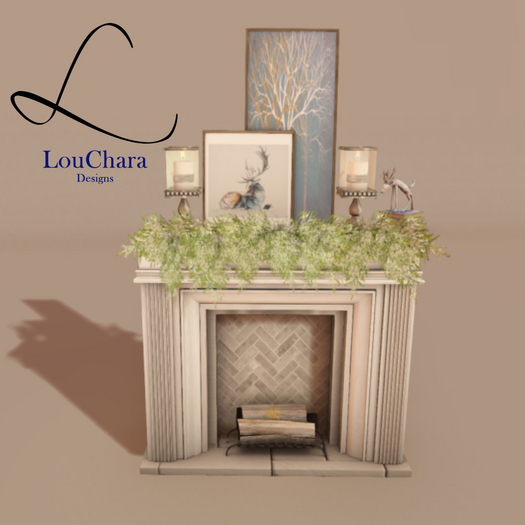 LouChara Chilly Nights Fireplace White 