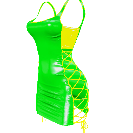 Second Life Marketplace D0LLZ NIKKI LIME/ YELLOW DRESS
