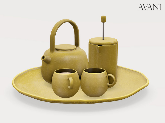 Avani Filou Collection Stoneware Serving Collection, Amber