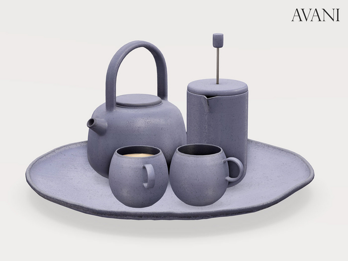 Avani Filou Collection Stoneware Serving Collection, Blurple