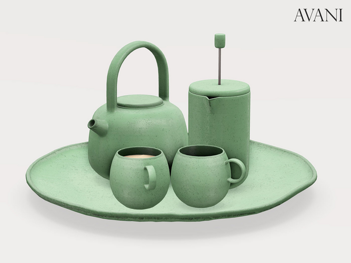 Avani Filou Collection Stoneware Serving Collection, Jade