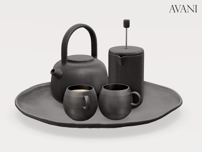Avani Filou Collection Stoneware Serving Collection, Onyx