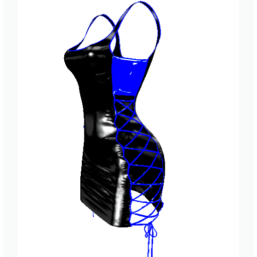 D0LLZ  BLACK/BLUE   LATEX  DRESS