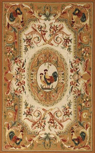 SO Rugs Country Collection - Traditional with Rooster in Taupe