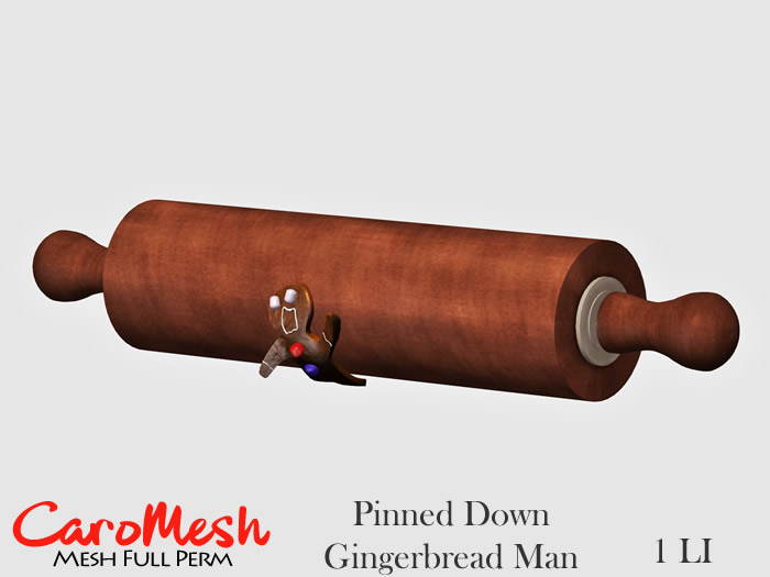 Caro Mesh Full Perm * Christmas Pinned Down Gingerbread Man -un