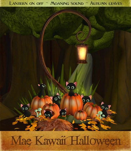 Mae Kawaii Halloween w/kittens&lantern
