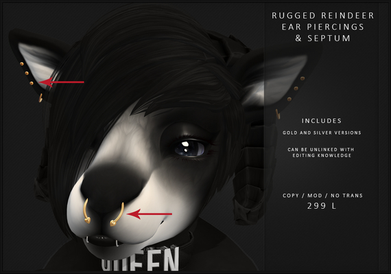 [MODZ] RUGGED REINDEER PIERCINGS - ADD ME