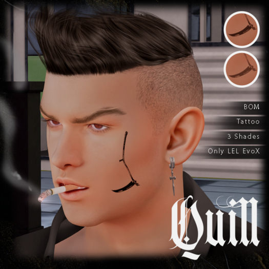 .:Quill:. Scythe Face Tattoo
