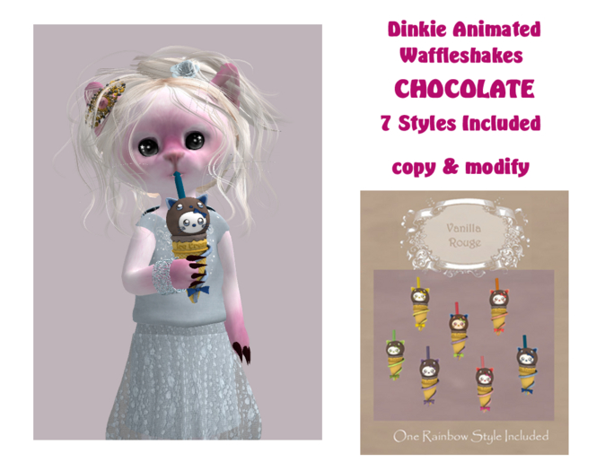 Dinkie Drink Animated WaffleShakes - 7 Chocolate Colors (boxed)