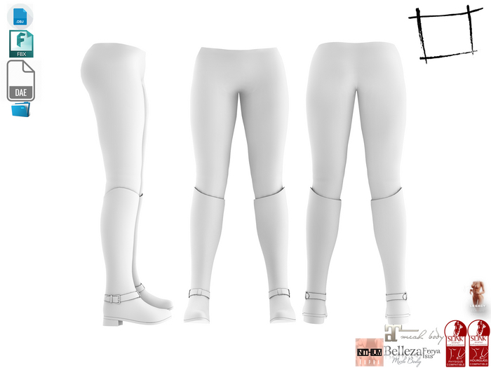 Dae Obj FBX For Female Pants And Riding Boots Maitreya Slink Belleza Isis Freya Legacy Reborn Kupra