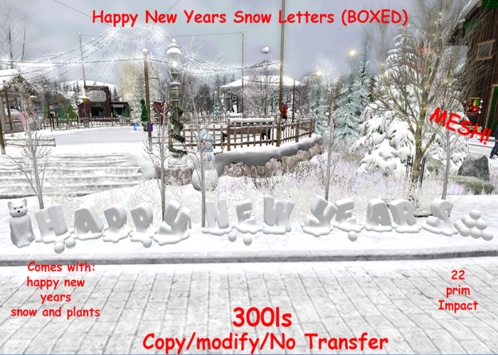Happy New Years Snow Letters (BOXED)