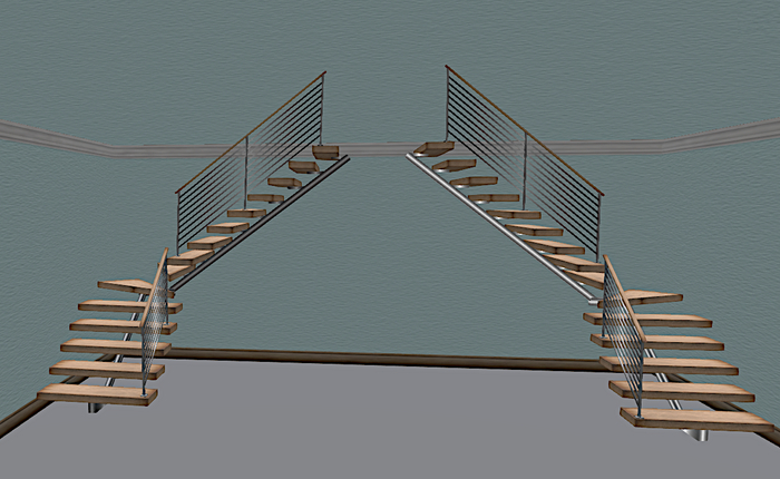 2 FLOATING STAIRS RIGHT AND LEFT MESH FULL PERM